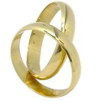 Par de alian�as em ouro amarelo 18k