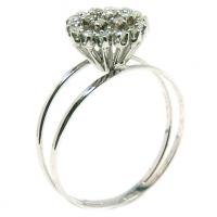 Anel em ouro branco 18k- Chuveirinho de brilhantes