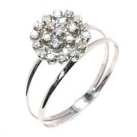 Anel em ouro branco 18k- Chuveirinho de brilhantes