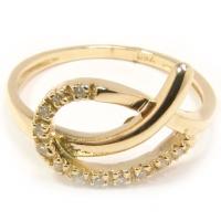 Anel de ouro amarelo 18k com brilhantes