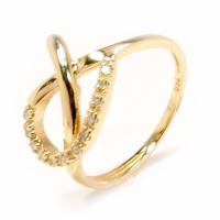 Anel de ouro amarelo 18k com brilhantes