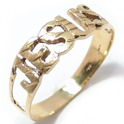 Anel em ouro amarelo 18k - Jesus - 2ANO0083 Anel em ouro amarelo 18k - Jesus - 2ANO0083