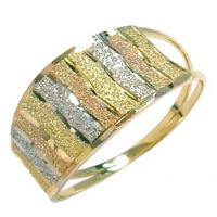Anel em ouro amarelo,branco e verm.18k - Fosco e lap