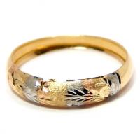 Anel em ouro amarelo,branco e verm.18k - Fosco e lap