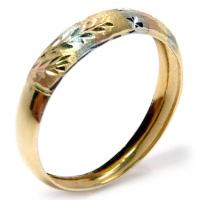 Anel em ouro amarelo,branco e verm.18k - Fosco e lap