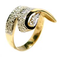 Anel em ouro amarelo e branco 18k