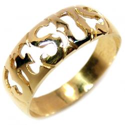 Anel em ouro amarelo 18k - Jesus - 2ANO0500 Anel em ouro amarelo 18k - Jesus - 2ANO0500