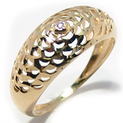 Anel em ouro amarelo 18k com 1 zirconia - 2ANZ0043 Anel em ouro amarelo 18k com 1 zirconia - 2ANZ0043
