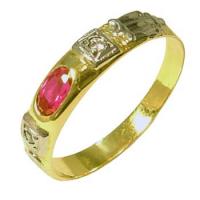 Anel formatura em ouro 18k - Zirc�nica e P. Sint�tic