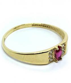 Anel em ouro 18k com pedra sintetica - 2APS0083 Anel em ouro 18k com pedra sintetica - 2APS0083