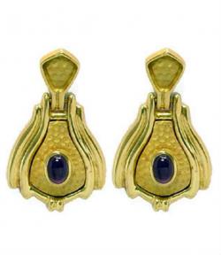 Brinco em ouro 18k feminino com ametista - 2BPD0010 Brinco em ouro 18k feminino com ametista - 2BPD0010