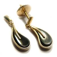 Brinco em ouro amarelo 18k feminino com onix Brinco em ouro amarelo 18k feminino com onix