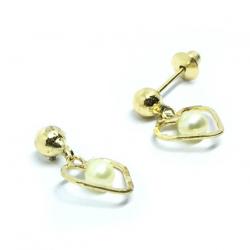 Brinco em ouro amarelo 18k com pérola Brinco em ouro amarelo 18k com pérola
