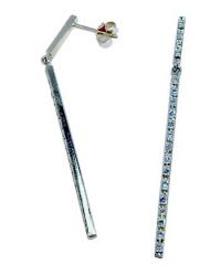 Brinco em ouro branco 18k feminino com brilhantes - Palito Brinco em ouro branco 18k feminino com brilhantes - Palito