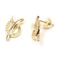 Brinco em ouro amarelo 18k com brilhante