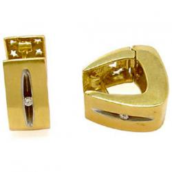 Brinco em ouro 18k com brilhante feminino Brinco em ouro 18k com brilhante feminino