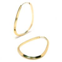 Argola Africana oval em ouro amarelo 18k