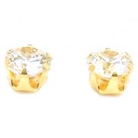 Brinco em ouro 18k com zirconia - 4 mm - 2BRZ0015 Brinco em ouro 18k com zirconia - 4 mm - 2BRZ0015