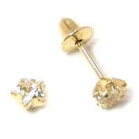 Brinco em ouro amarelo 18k com zirconia