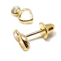 Brinco em ouro amarelo 18k com zirconia - 2BRZ0076 Brinco em ouro amarelo 18k com zirconia - 2BRZ0076