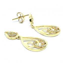 Brinco em ouro 18k com zircônia feminino Brinco em ouro 18k com zircônia feminino