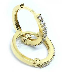 Brinco em ouro 18k feminino com zircônia Brinco em ouro 18k feminino com zircônia