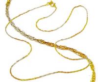 Corrente de ouro 18k - Singapura 3 cores - 45 cm