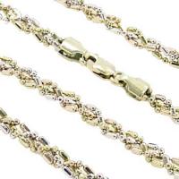 Corrente em ouro 18k - Transada 3 cores - Feminina - 40 cm Corrente em ouro 18k - Transada 3 cores - Feminina - 40 cm