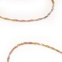 Corrente de ouro 18k - Singapura 3 cores - 45 cm