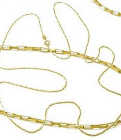 Corrente de ouro amarelo 18k - Elo retangular 60 cm - 2CLO0127 Corrente de ouro amarelo 18k - Elo retangular 60 cm - 2CLO0127