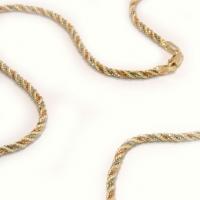 Cord�o de ouro amarelo branco e vermelho 18k - 40 cm