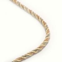 Cord�o de ouro amarelo branco e vermelho 18k - 40 cm