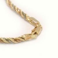 Cord�o de ouro amarelo branco e vermelho 18k - 40 cm
