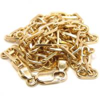 Colar de ouro amarelo 18k tipo cadeado - 50 cm