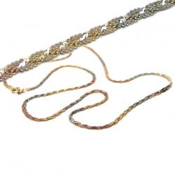 Corrente de ouro 18k - Transa 3 cores - Feminia - 45 cm Corrente de ouro 18k - Transa 3 cores - Feminia - 45 cm