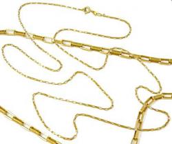 Corrente de ouro amarelo 18k - Elo retangular - Masculina - 60 cm Corrente de ouro amarelo 18k - Elo retangular - Masculina - 60 cm