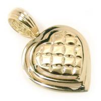 Cora��o em ouro amarelo 18k