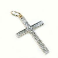 Crucifixo em ouro amarelo e branco 18k