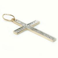 Crucifixo em ouro amarelo e branco 18k