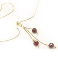 Gargantilha em ouro amarelo 18k - Feminina - Com granada Gargantilha em ouro amarelo 18k - Feminina - Com granada