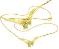 Gargantilha em ouro 18k - Feminina - com esmeraldas Gargantilha em ouro 18k - Feminina - com esmeraldas