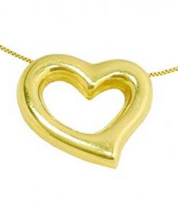 Gargantilha em ouro amarelo 18k - Feminina - com coração Gargantilha em ouro amarelo 18k - Feminina - com coração