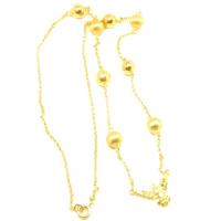 Gargantilha em ouro amarelo 18k - Feminina - Pomba com Bola fosca e lisa Gargantilha em ouro amarelo 18k - Feminina - Pomba com Bola fosca e lisa