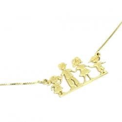Gargantilha em ouro amarelo 18k - Feminina - Familia Feliz Gargantilha em ouro amarelo 18k - Feminina - Familia Feliz