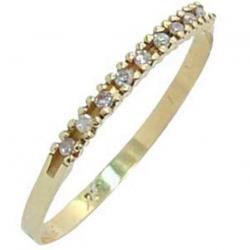 Meia aliança de brilhantes em ouro amarelo 18k - 2MAB0014 Meia aliança de brilhantes em ouro amarelo 18k - 2MAB0014