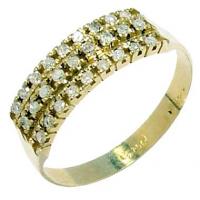 Meia alian�a de diamantes em ouro amarelo 18k