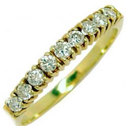 Meia aliança de brilhantes em ouro 18k - 2MAB0065 Meia aliança de brilhantes em ouro 18k - 2MAB0065