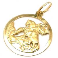 Medalha de ouro amarelo 18k - São Jorge Medalha de ouro amarelo 18k - São Jorge