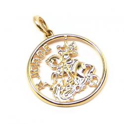 Medalha de ouro amarelo 18k - São Jorge Medalha de ouro amarelo 18k - São Jorge