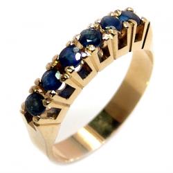 Meia Aliança de safira em ouro amarelo 18k Meia Aliança de safira em ouro amarelo 18k